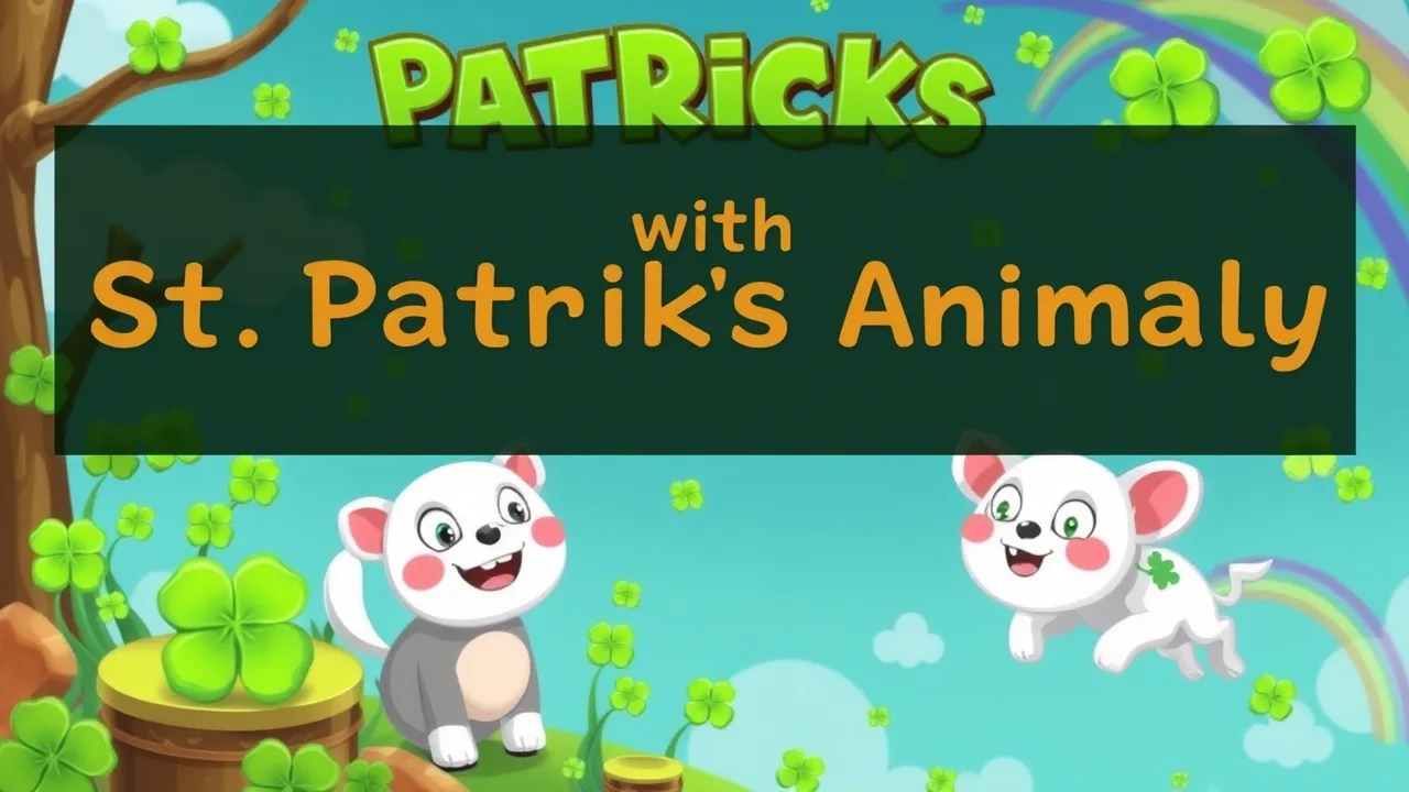 Puzzle Fun with St Patricks Happy Animals image