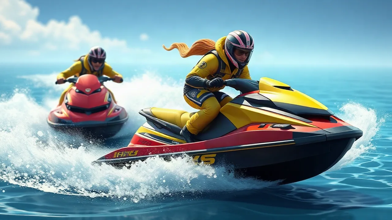 Huggy Jet Ski Thrills Take Center Stage Experience the Ultimate 3D image