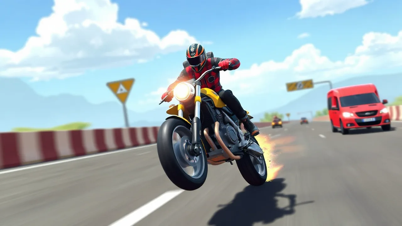 Ride the Rush of Crazy Wheelie Motorider Racing image