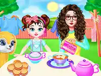 Mom And Taylor Washing Clothes background