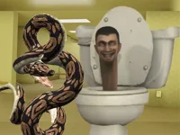 Python Snake Kill Skibidi Toilet Backrooms background