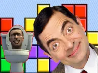 Mr Bean Skibidi Tetris background