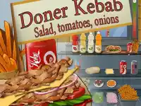 Doner Kebab : Salad Tomatoes Onions background